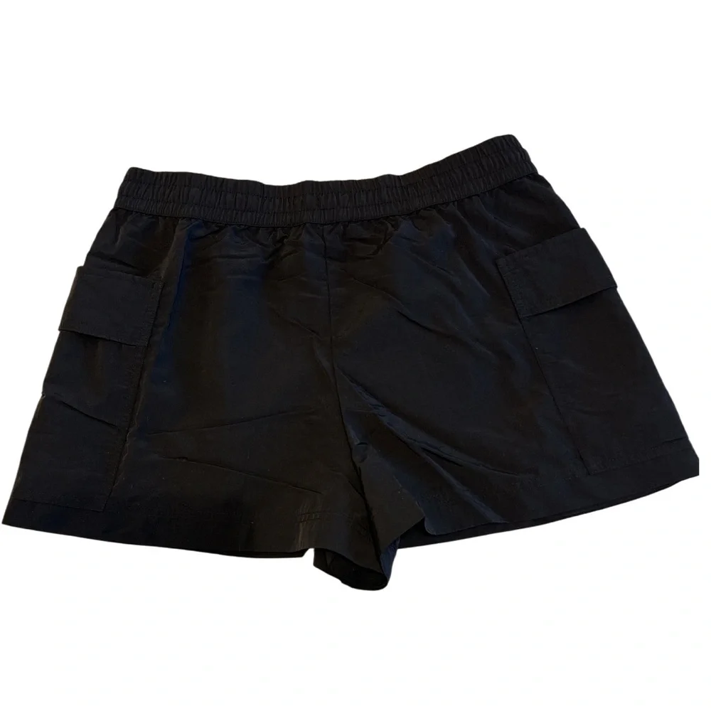 ZARA Black Skort Shorts Elastic Waist Pockets Size S‎